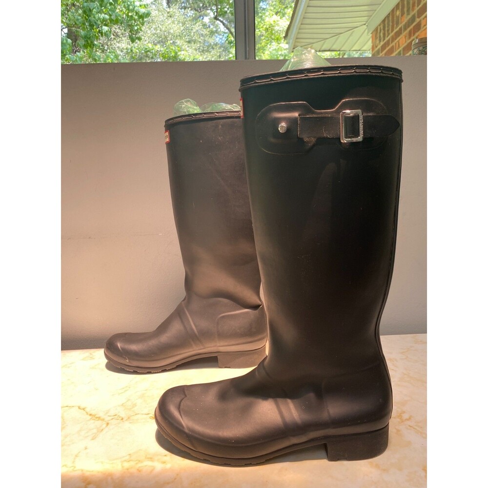 Hunter Men's 11 original tall rain boots In Black Size 11 - Picture 6 of 8